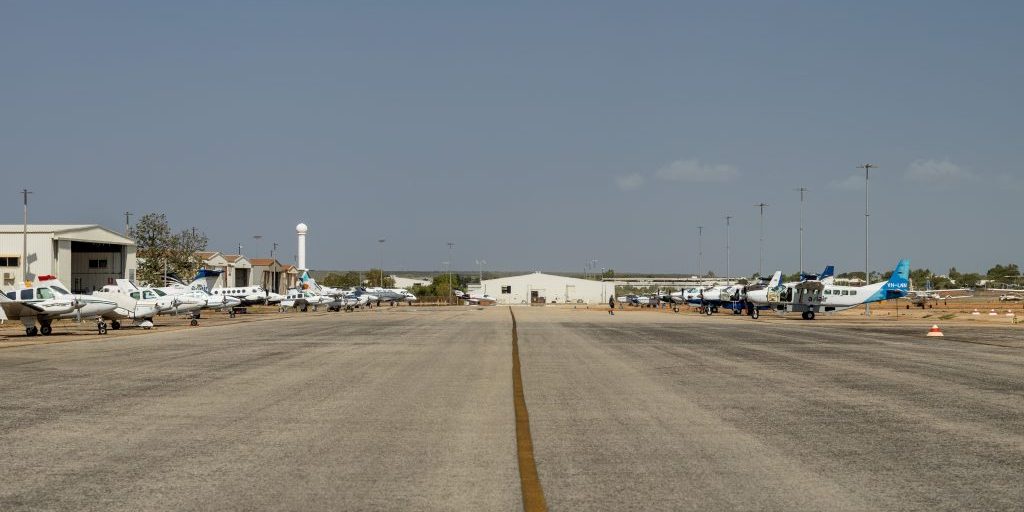 Planes on a Broome Airport strip